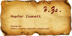 Hopfer Zsanett névjegykártya